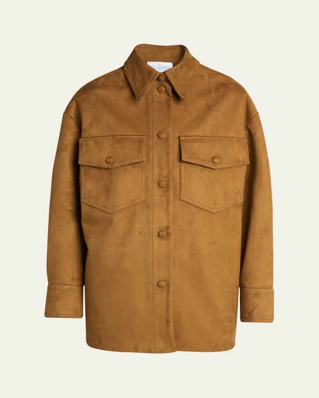 Long-Sleeve Alter Suede Overshirt